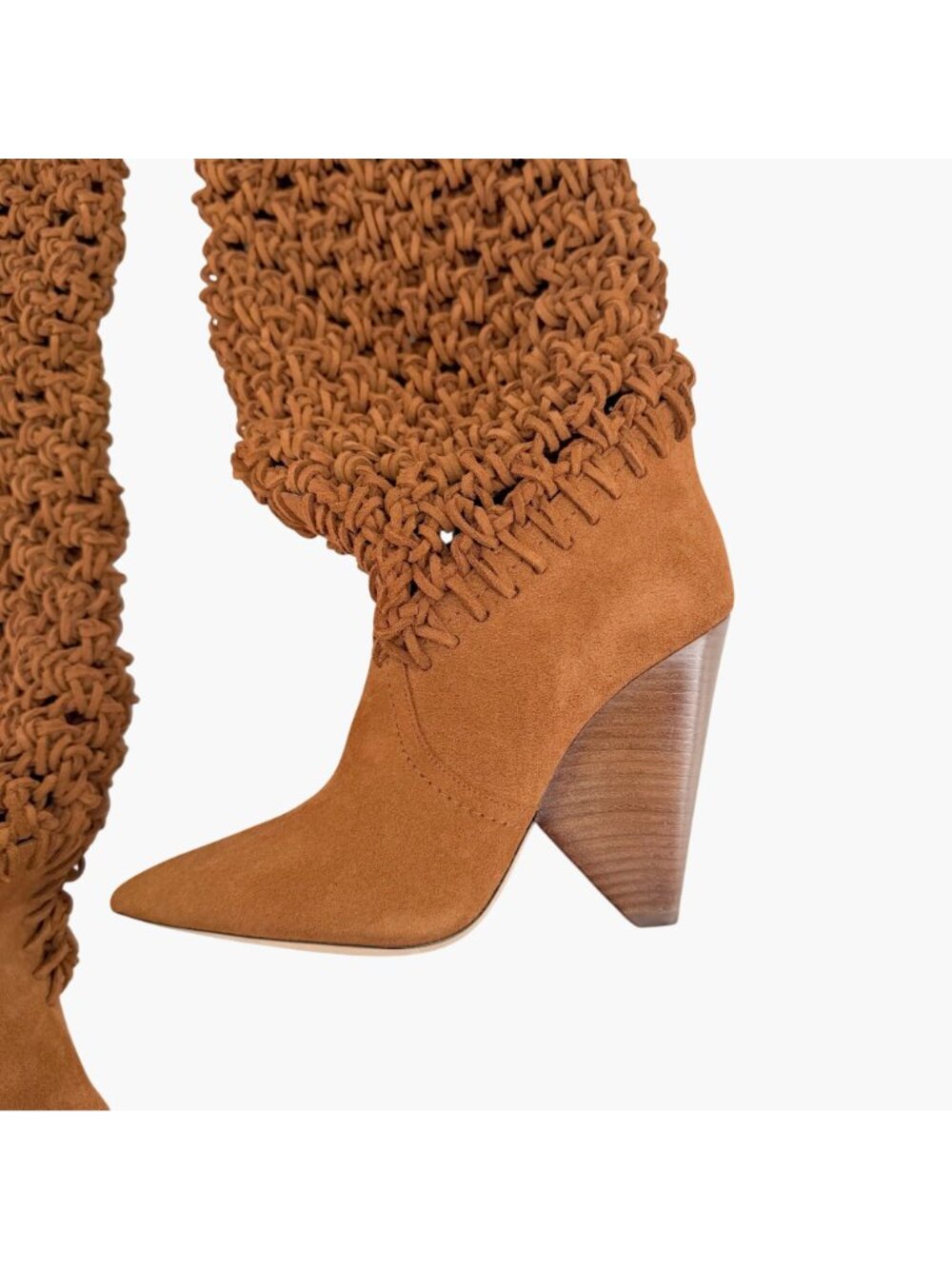 Saint Laurent Niki Twine Soho Slouchy Knee Boot Brown Suede Western Size 38 US 8 - Picture 5 of 14